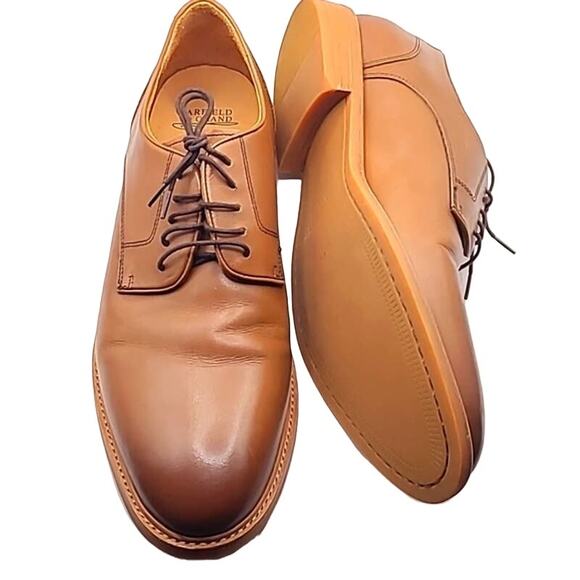 Excellent Warfield & Grand Adler Brown Leather LaceUp Oxford Dress Shoes Size 12 - Picture 3 of 7